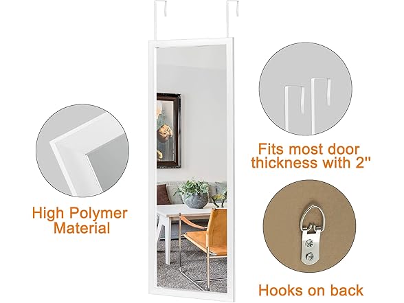 NeuType Over The Door Full Length Mirror