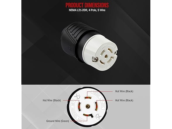 ENERLITES NEMA L21-20R Locking Connector