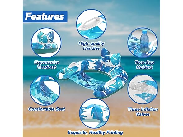 KEUCL Inflatable Pool Floats, 3 Pack