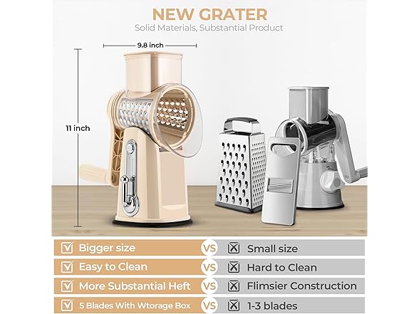 Rotary Cheese & Vegetable Grater Slicer
