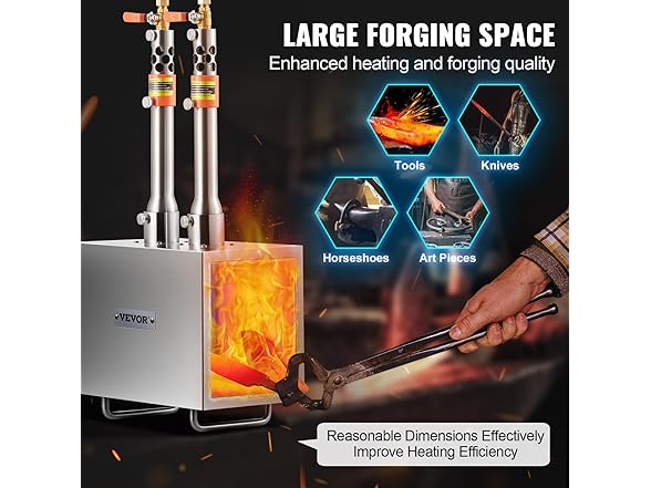 VEVOR Portable Dual Burner Propane Forge