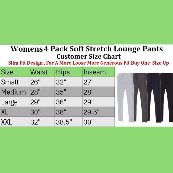 4Pk Ast Womens Butter Soft Lounge Pants - Gallery 14
