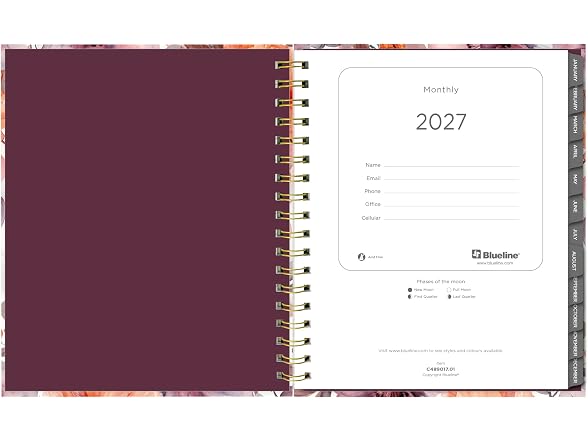 Blueline® 17-Month Monthly Planner