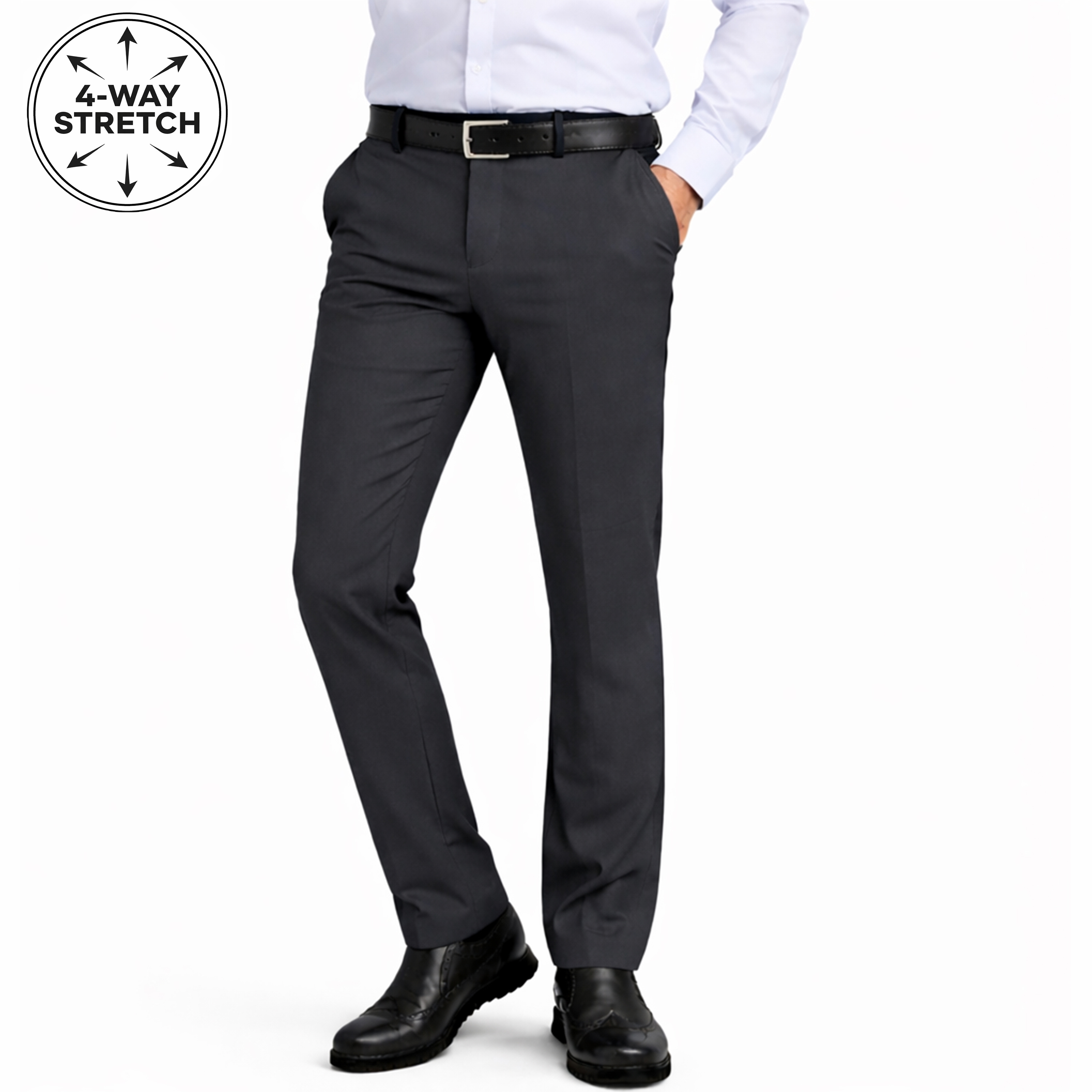 2Pk Asst Mens Slim Stretch Dress Pants - Gallery 13