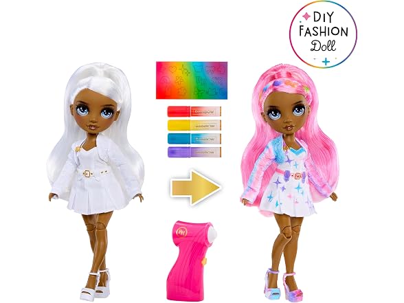 Rainbow High Air Brush & Create DIY Fashion Doll with Airbrush Marker Kit