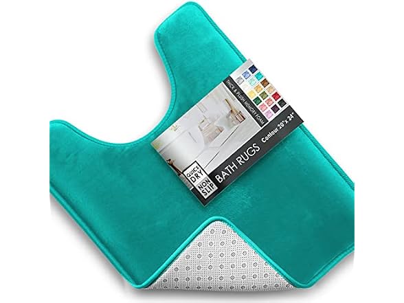 Clara Clark Bathroom Rugs, Velvet Memory Foam- Contour