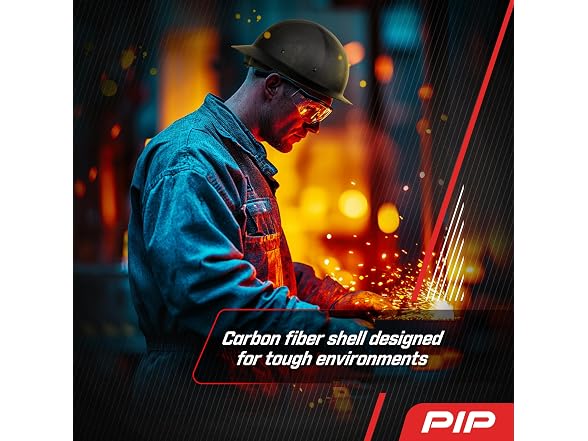 PIP Wolfjaw Full Brim Hard Hat with Matte Carbon Fiber