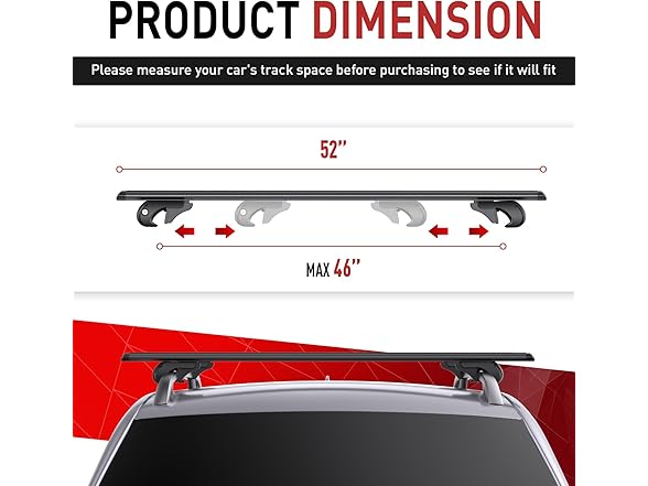 Roof Rack Cross Bars - Heavy Duty 52" Universal