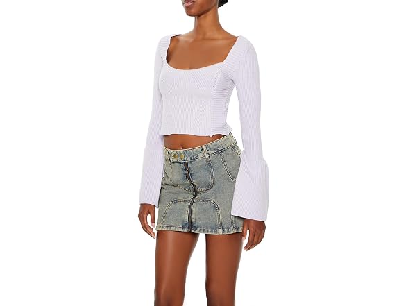 Forever 21 Women's (L) Cropped Bell-Sleeve Sweater
