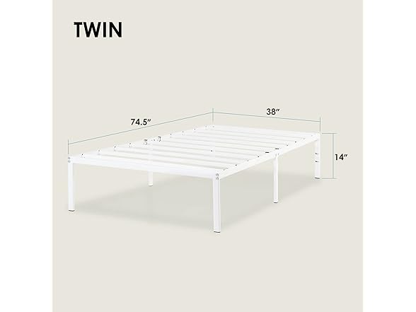 Best Price Mattress 14" Metal Twin Bed Frame
