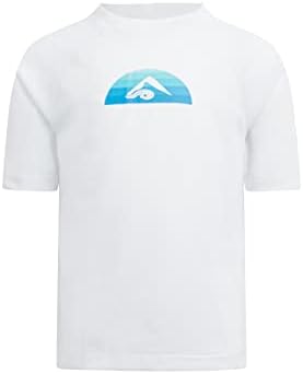 Kanu Surf Boys' Haywire UPF 50+ Sun Protective Rashguard Swim Shirt, Bermuda White, 12