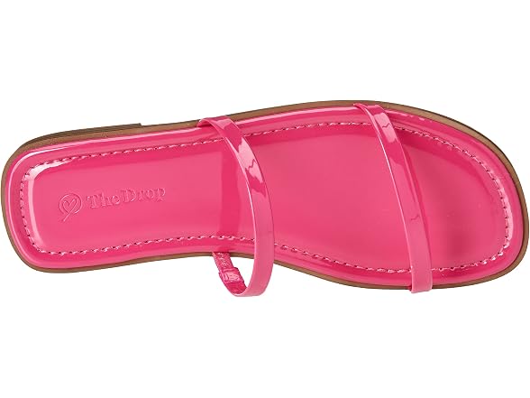 The Drop Women's Paris Square Toe Two Strap Flat Sandal