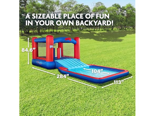 Sunny & Fun Slide N’ Splash Bounce House Inflatable Water Slide Park