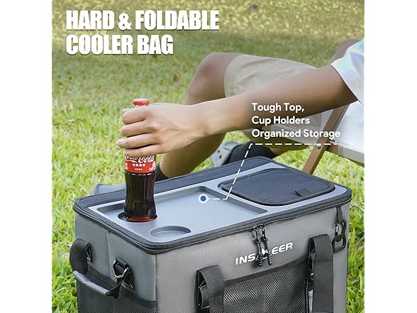 INSMEER Soft Cooler Bag W/ Hard Shell