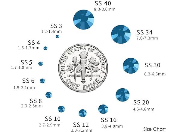CMBYN Glue Fix Crystal Flatback Rhinestones- Blue