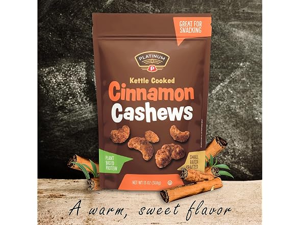 Platinum Cinnamon Cashews 13 oz