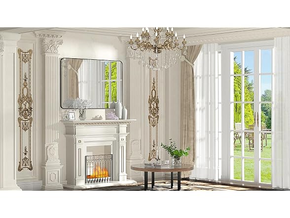 SNUGACE Black Framed Bathroom Vanity Mirror