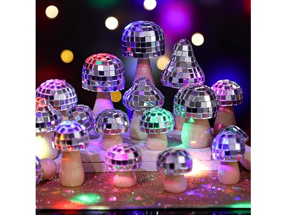 20 Pcs Mushroom Party Disco Balls