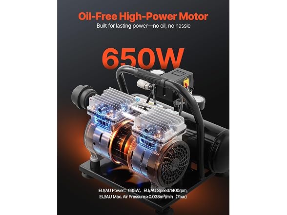 Air Compressor, 1 Gallon Steel Tank, 1HP 1.5 CFM