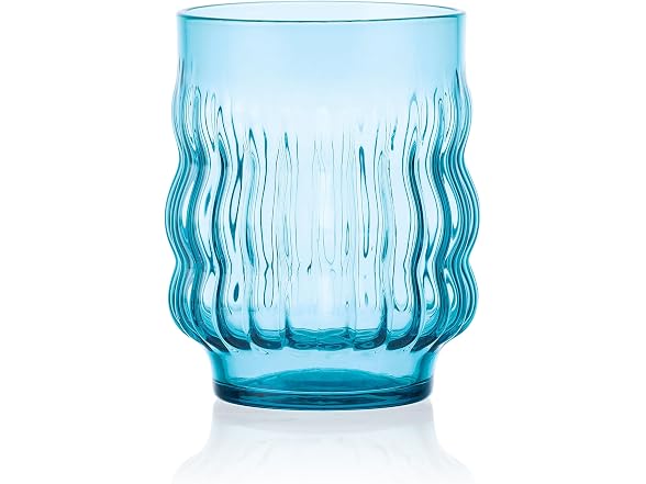 Mikasa Waves Colorful Optic Stackable Rocks Glasses, Set of 4