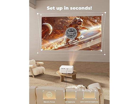 Lisowod 1080P Projector with WiFi and Bluetooth