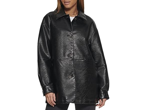 Levi's Black Leather Blazer (L)