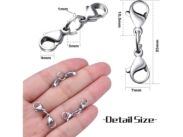 10 Sets Double Lobster Clasp Extender