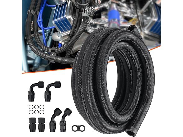 10AN Fuel Line Kit, 10 FT Fuel Hose Kit, 0.55"