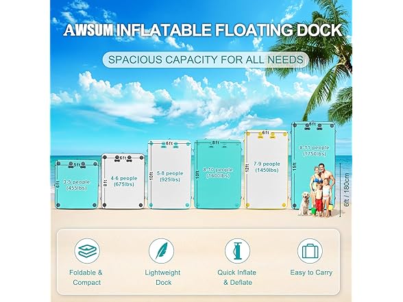 AWSUM Inflatable Floating Dock