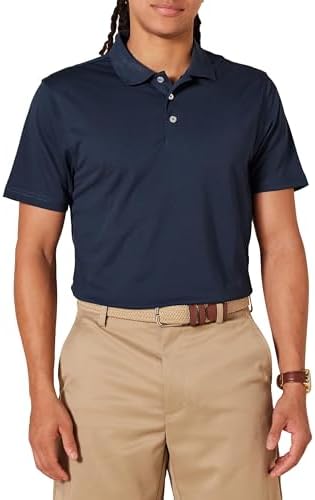 Amazon Essentials Men's Golf Polo Shirt, Short Sleeve, Slim-Fit, Quick-Dry, Dark Navy, Large
