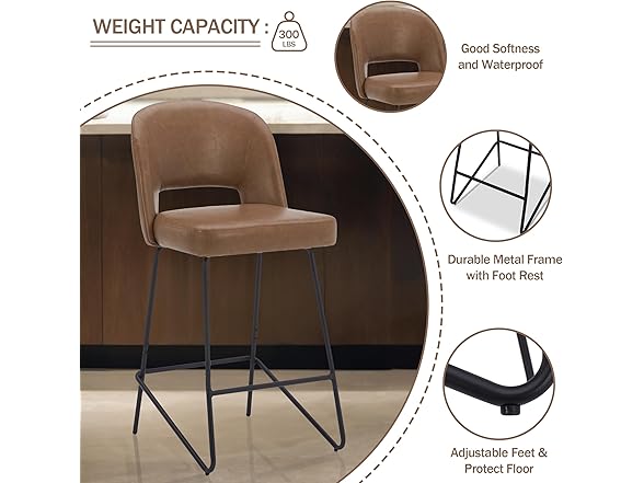 Simple Deluxe Bar Stools Set of 2