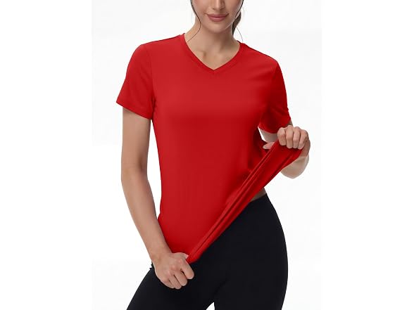 Magcomsen Women (XL) T Shirts V Neck Exercise Top