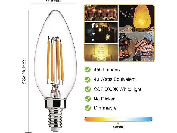 H&D home interchanges E12 LED Light Bulbs Dimmable