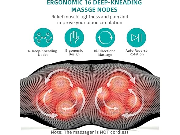 Nekteck Shiatsu Neck and Back Massager