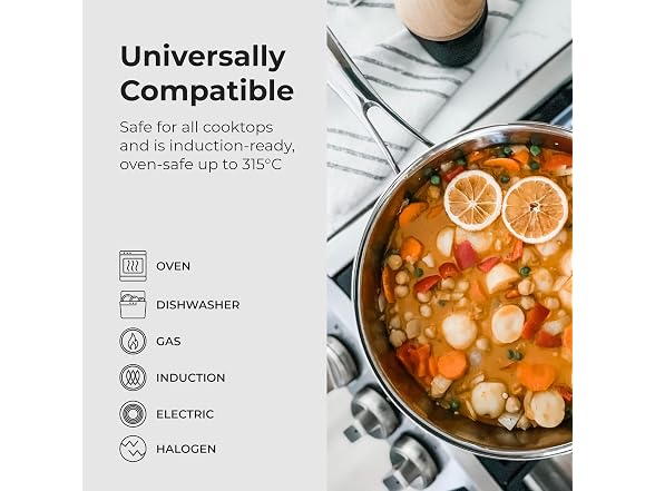 Stainless Steel, Sauté Pan w/Lid, 9.5-Inch Diameter, 3 Quart
