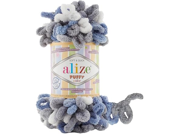 Alize Puffy Color Baby Blanket Yarn Knit 6075