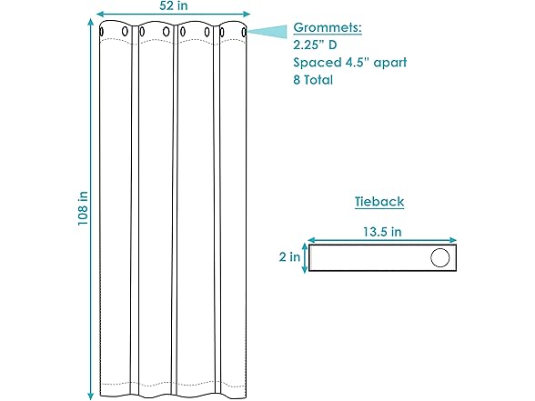 Sunnydaze Decor Blackout Panel, 52x108, Grey