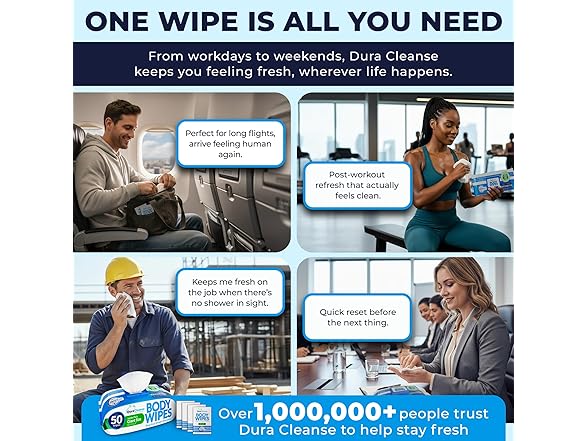 XL Body Wipes for Adults Bathing No Rins