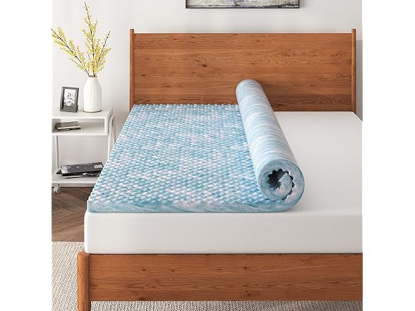 NapQueen 1.5" Swirl Egg-Shell Cooling Gel Memory Foam Twin Mattress Topper