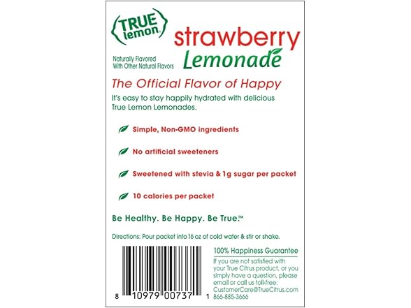 True Lemon Strawberry Lemonade 30ct (Pack of 1)