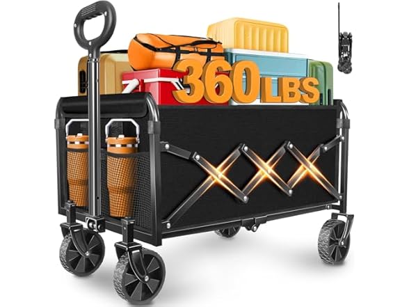ARTIST'S DREAM Wagon Cart, 360lbs, Black