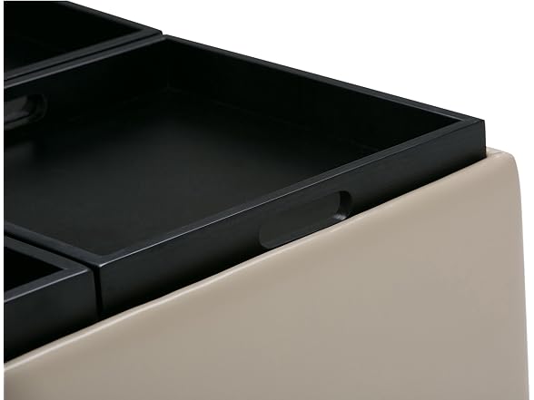 SIMPLIHOME Ellis 36" Leather Ottoman