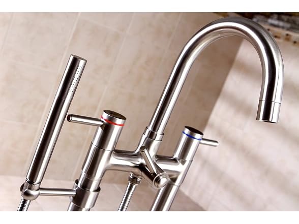 Kingston KS8358DL Freestanding Tub Faucet, Br Nickel