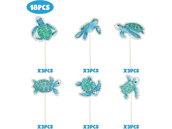 PHOHUI HAVE A NICE TIME Turtles Cupcake Toppers Baby 