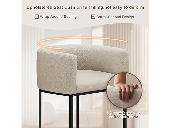 Beige 26" H Counter Height Bar Stools