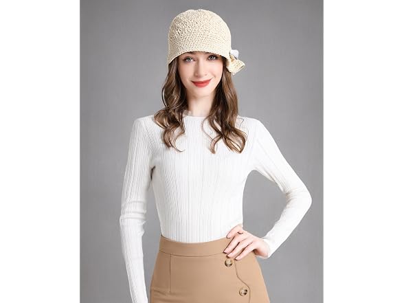 Zlyc Women (OS) Crochet Bucket Hat Handmade Hat