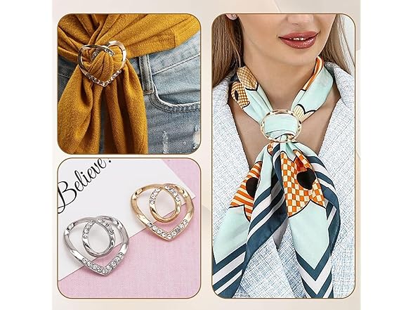 IQIC 4PCS Scarf Rings for Women