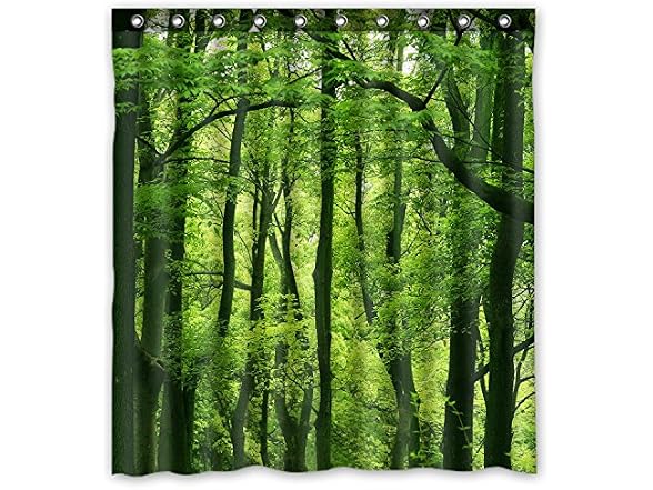FMSHPON Fresh Green Forest Shower Curtain