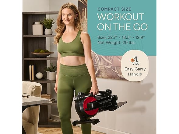 Lifepro FlexStrideRed Under Desk Elliptical Machine with Red Light Therapy