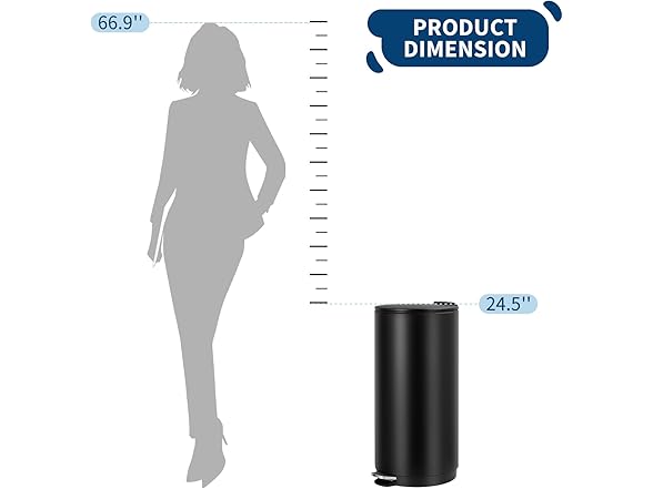 Towallmark 8 Gallon/30L Round Trash Can with Lid
